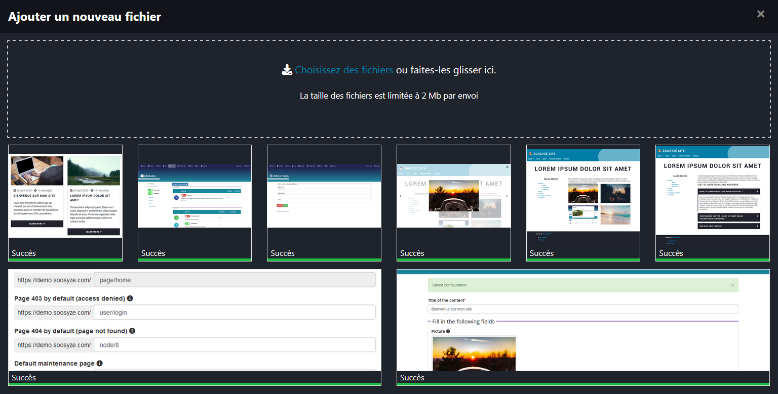 Illustration filemanager upload multiple
